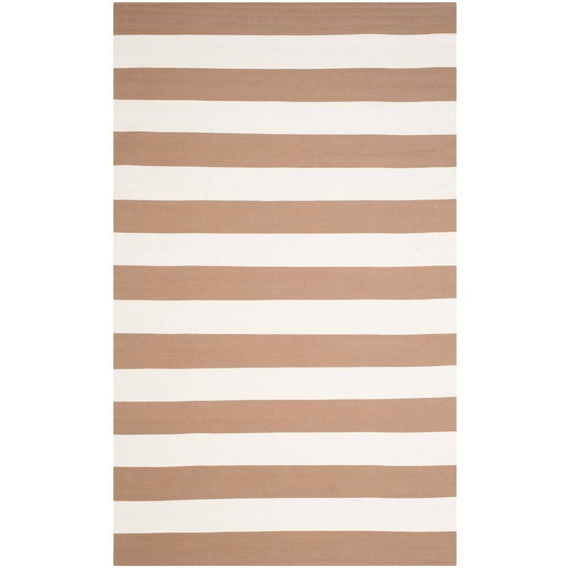 SAFAVIEH Montauk Sand/Ivory 6 ft. x 9 ft. Striped Area Rug MTK712M-6