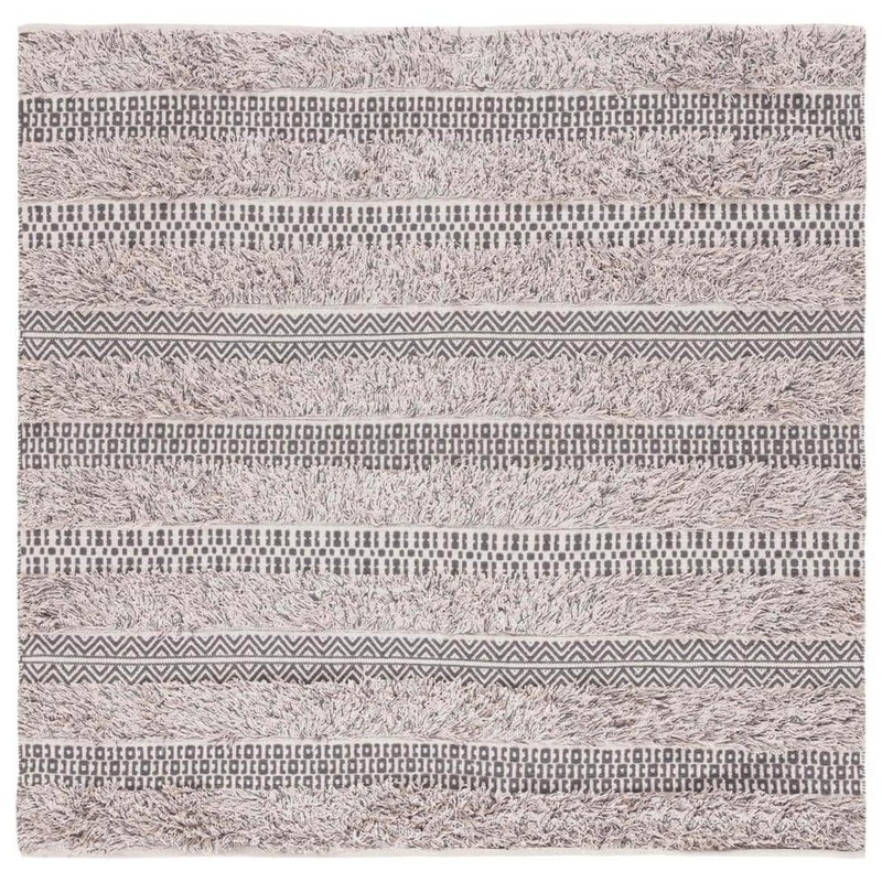 SAFAVIEH Natura Gray/Ivory 6 ft. x 6 ft. Abstract Native American Square Area Rug NAT928F-6SQ