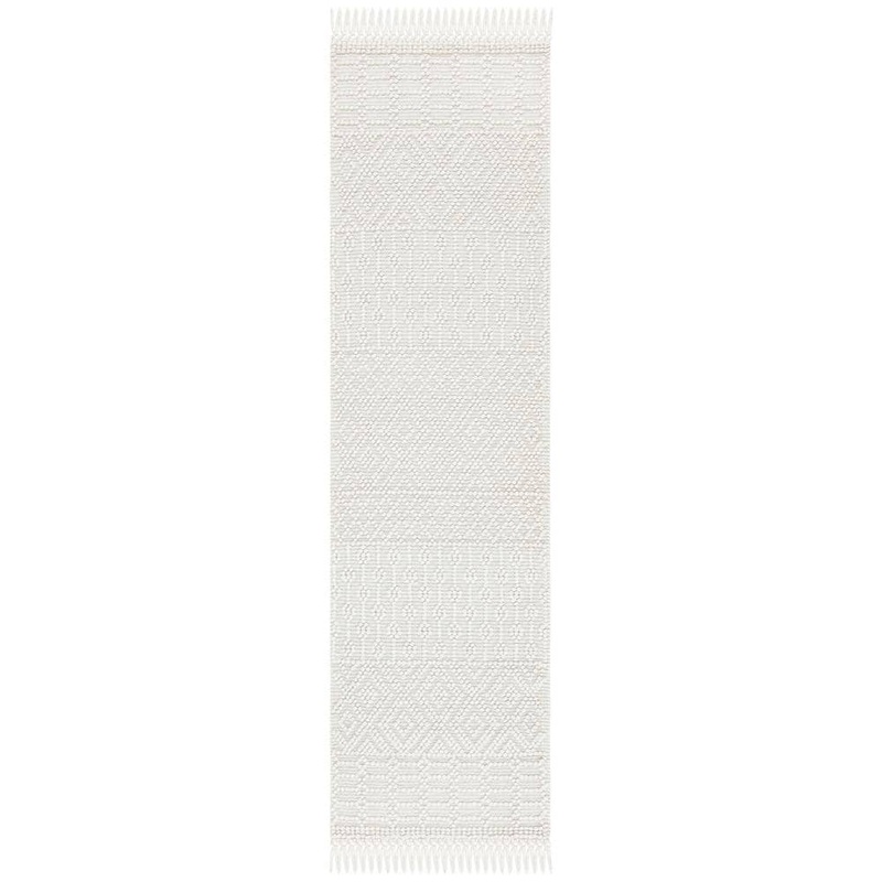 SAFAVIEH Natura Ivory 2 ft. x 18 ft. Geometric Tribal Runner Rug NAT852B-218