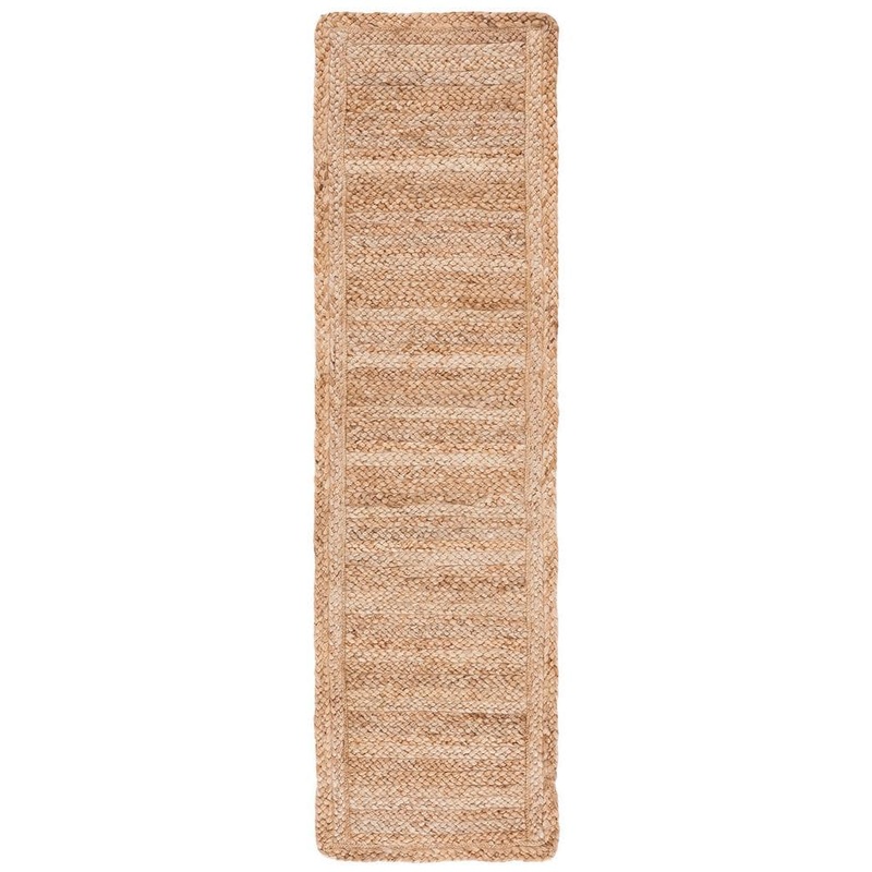 SAFAVIEH Natural Fiber Beige 2 ft. x 8 ft. Border Woven Runner Rug NF824A-28