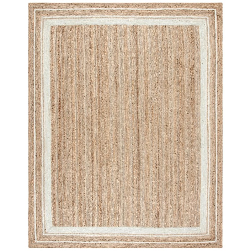 SAFAVIEH Natural Fiber Beige/Ivory 9 ft. x 12 ft. Border Woven Area Rug NF823A-9