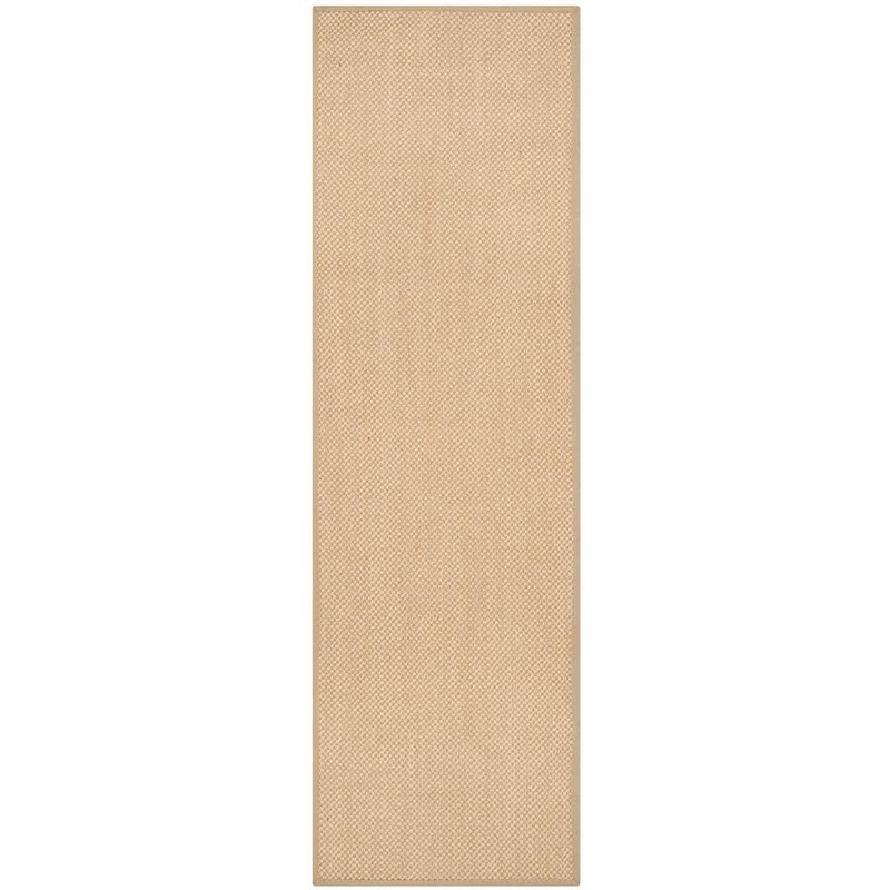 SAFAVIEH Natural Fiber Maize/Linen 3 ft. x 22 ft. Border Runner Rug NF141B-222