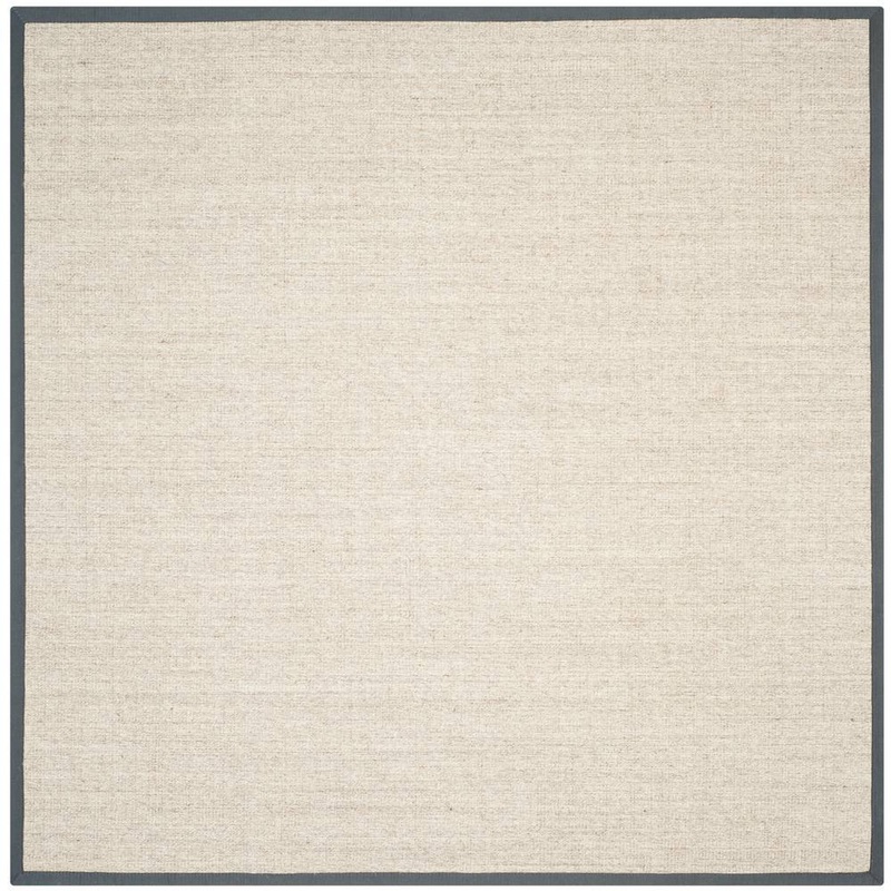 SAFAVIEH Natural Fiber Marble/Gray 10 ft. x 10 ft. Square Border Area Rug NF441B-10SQ