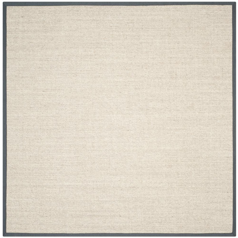 SAFAVIEH Natural Fiber Marble/Gray 7 ft. x 7 ft. Square Border Area Rug NF441B-7SQ