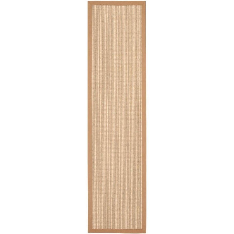 SAFAVIEH Natural Fiber Tan 2 ft. x 12 ft. Border Runner Rug NF442D-2120