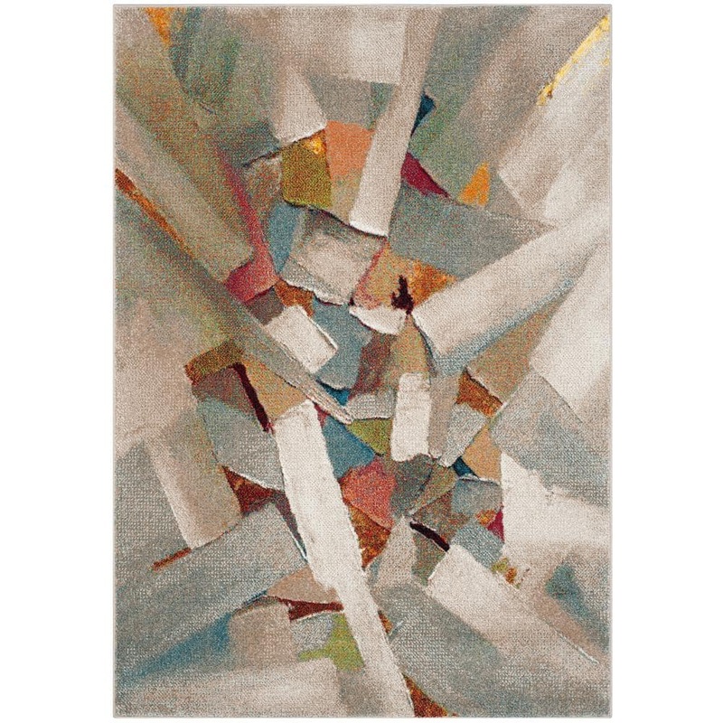SAFAVIEH Porcello Gray/Multi 4 ft. x 6 ft. Speckled Abstract Area Rug PRL6937B-4