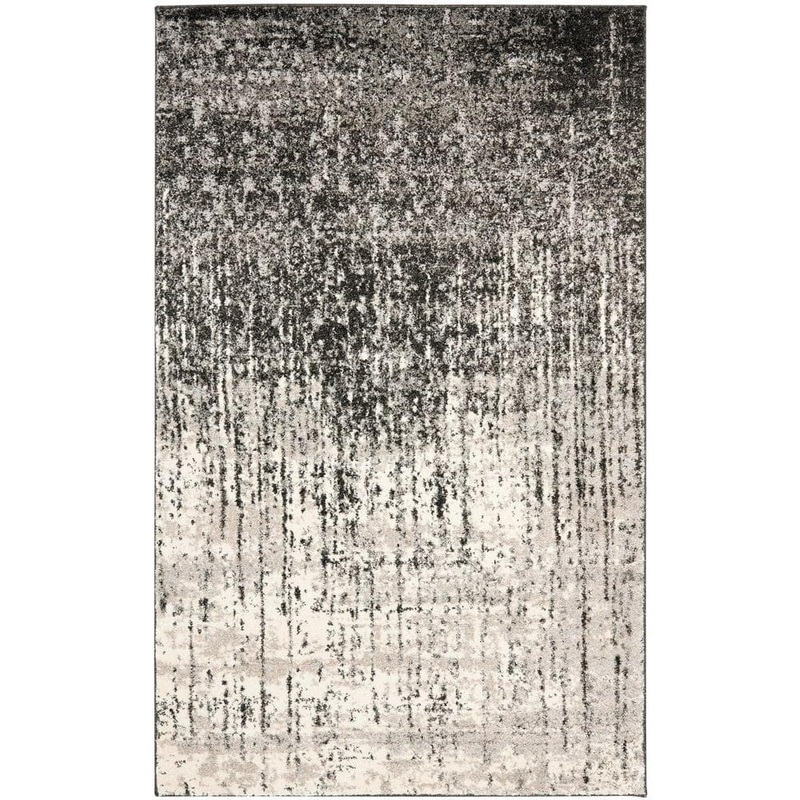 SAFAVIEH Retro Black/Light Gray 6 ft. x 9 ft. Solid Area Rug RET2770-9079-6