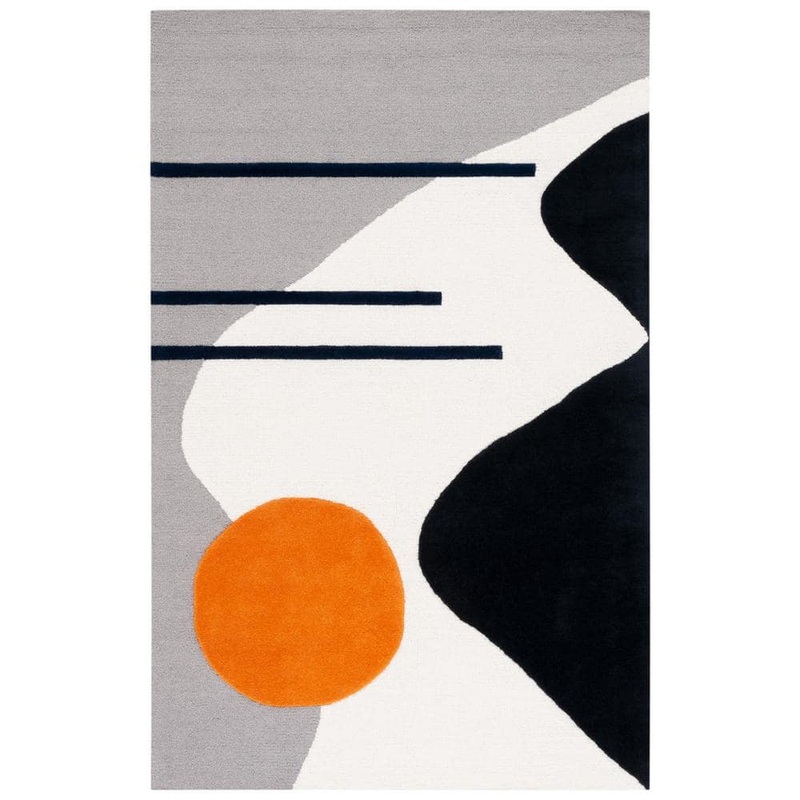 SAFAVIEH Rodeo Drive Gray/Black 6 ft. x 9 ft. Abstract Area Rug RD883F-6