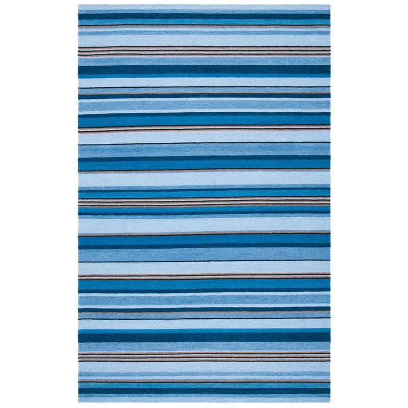 SAFAVIEH Striped Kilim Blue Rust 5 ft. x 8 ft. Striped Area Rug STK601M-5