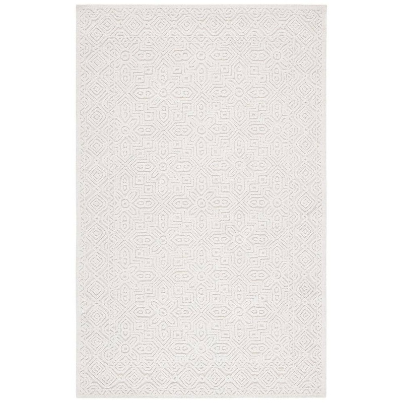 SAFAVIEH Textural Ivory 5 ft. x 8 ft. Solid Color Geometric Area Rug TXT101A-5