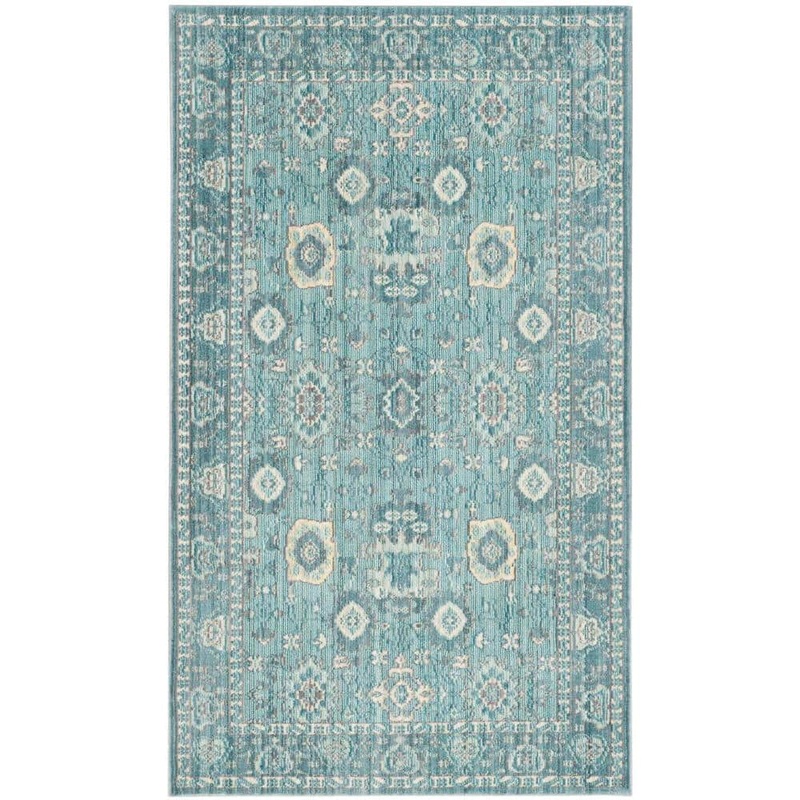 SAFAVIEH Valencia Alpine/Multi Doormat 3 ft. x 5 ft. Border Area Rug VAL110B-3