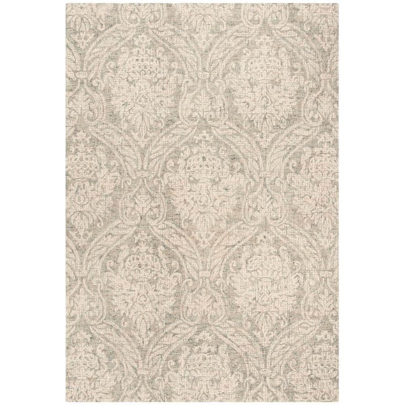 SAFAVIEH Abstract Gray/Ivory 6 ft. x 9 ft. Damask Area Rug ABT204A-6