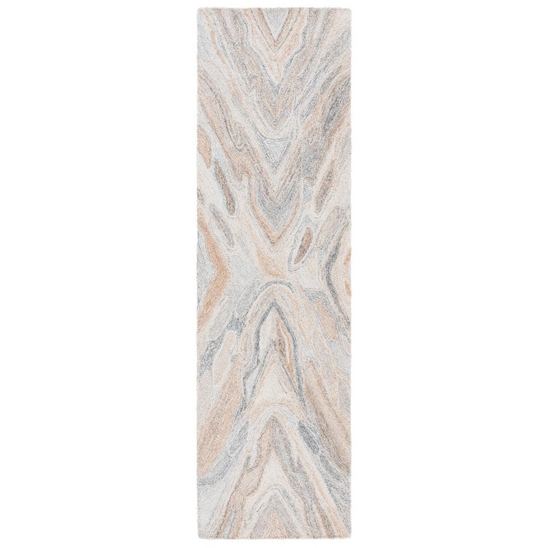 SAFAVIEH Abstract Gray/Rus 2 ft. x 8 ft.t Geometric Tile Runner Rug ABT211F-28