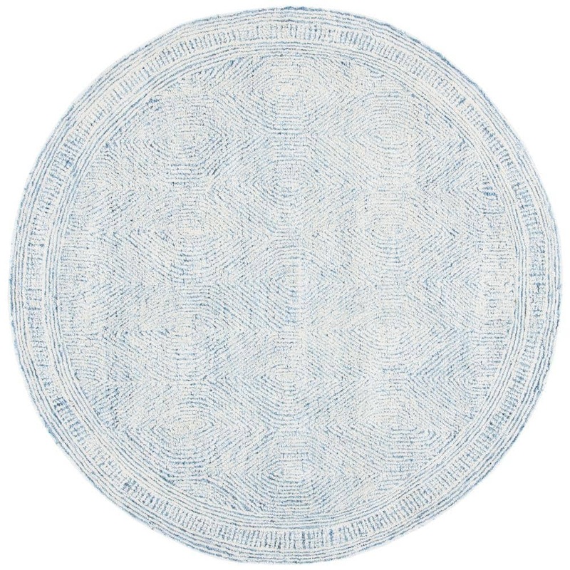 SAFAVIEH Abstract Ivory/Blue 6 ft. x 6 ft. Geometric Round Area Rug ABT340M-6R