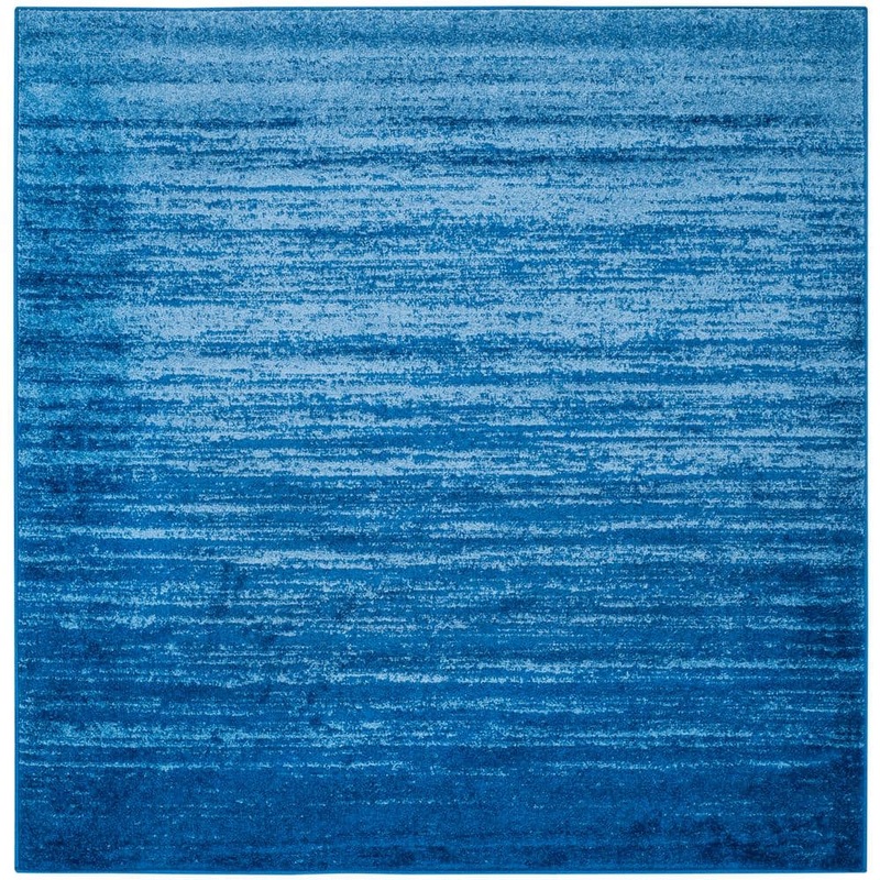 SAFAVIEH Adirondack Light Blue/Dark Blue 6 ft. x 6 ft. Square Solid Area Rug ADR113F-6SQ