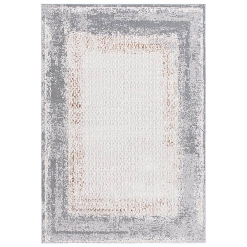 SAFAVIEH Alenia Ivory/Gray 8 ft. x 10 ft. Border Distressed Area Rug ALN100A-8
