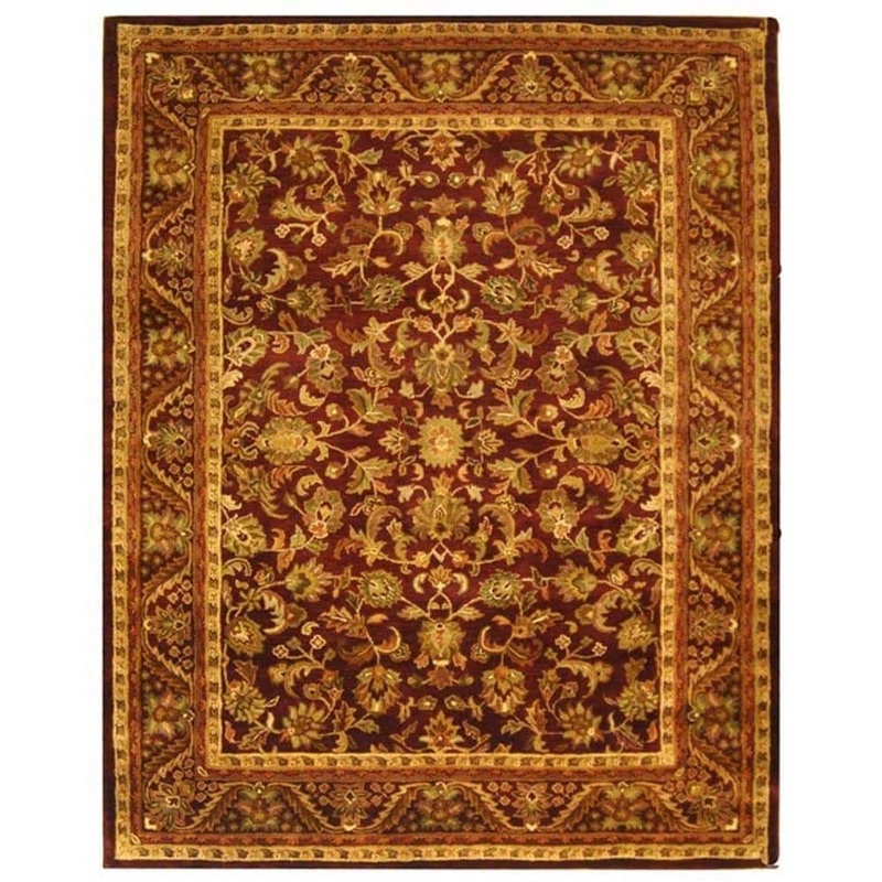 SAFAVIEH Antiquity Wine/Gold 9 ft. x 12 ft. Border Area Rug AT52B-912