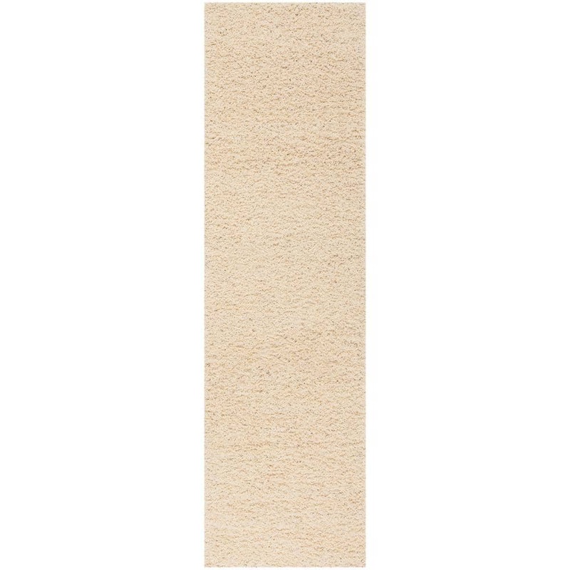 SAFAVIEH Athens Shag Ivory 2 ft. x 8 ft. Geometric Runner Rug SGA119I-28