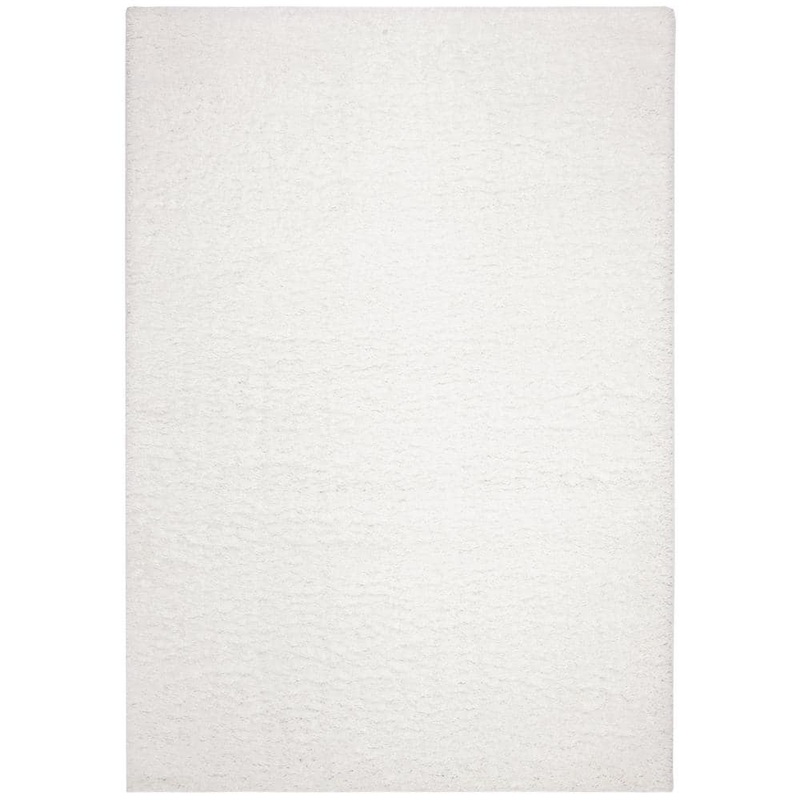 SAFAVIEH August Shag White Doormat 2 ft. x 4 ft. Solid Area Rug AUG900A-24