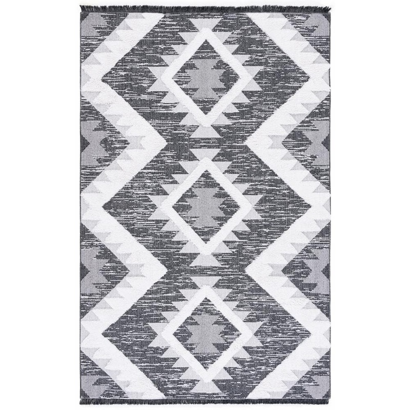 SAFAVIEH Augustine Black/Ivory 6 ft. x 10 ft. Aztec Chevron Area Rug AGT712Z-6