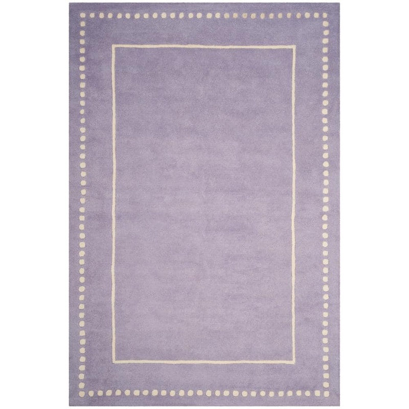 SAFAVIEH Bella Lavander/Ivory Doormat 3 ft. x 5 ft. Dotted Border Area Rug BEL151C-3