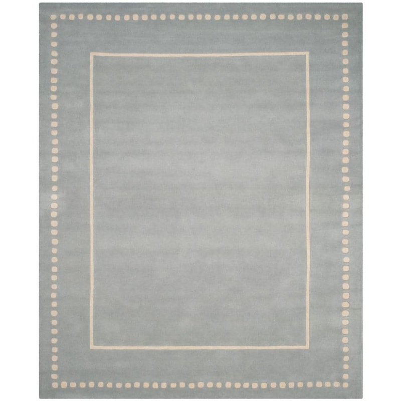 SAFAVIEH Bella Light Blue/Ivory 10 ft. x 14 ft. Dotted Border Area Rug BEL151A-10