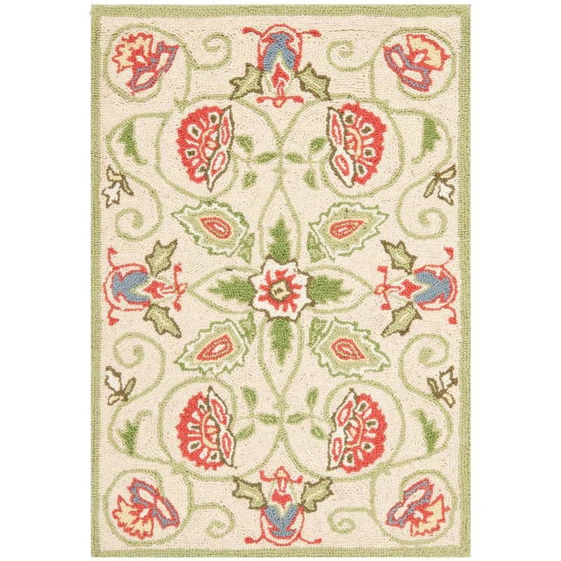 SAFAVIEH Chelsea Beige/Green Doormat 3 ft. x 5 ft. Border Area Rug HK330A-3