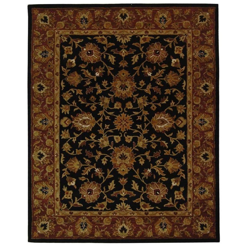 SAFAVIEH Heritage Black/Red 10 ft. x 14 ft. Border Area Rug HG112A-10