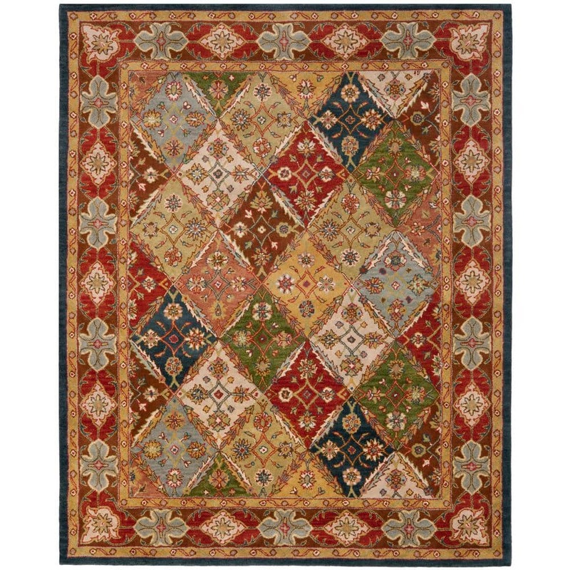SAFAVIEH Heritage Green/Red 12 ft. x 15 ft. Border Area Rug HG316B-1215