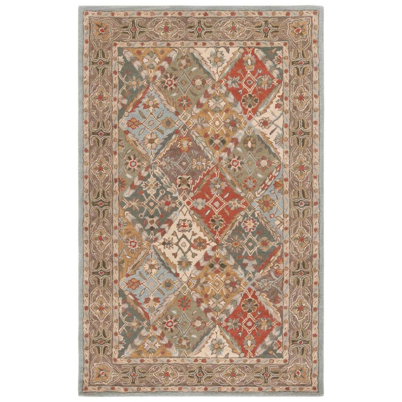 SAFAVIEH Heritage Light Blue/Light Brown Doormat 3 ft. x 5 ft. Border Area Rug HG316C-3