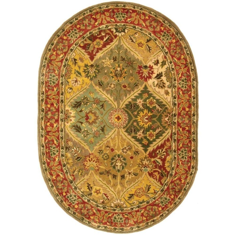 SAFAVIEH Heritage Multi 8 ft. x 10 ft. Oval Border Area Rug HG111A-8OV