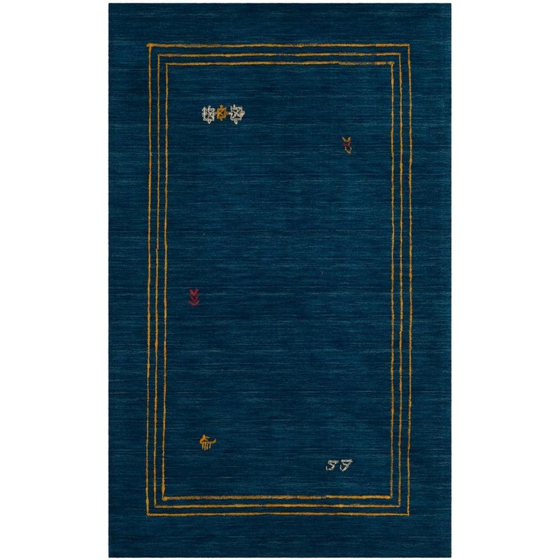 SAFAVIEH Himalaya Blue/Multi 4 ft. x 6 ft. Border Area Rug HIM588A-4