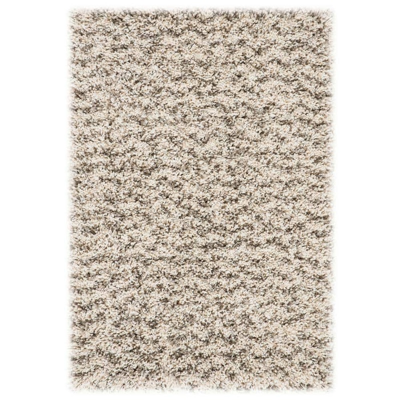 SAFAVIEH Hudson Shag Ivory/Gray Doormat 3 ft. x 5 ft. Geometric Striped Chevron Area Rug SGH330A-3
