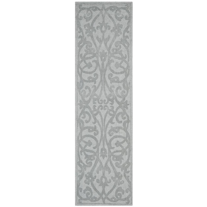 SAFAVIEH Impressions Gray 2 ft. x 6 ft. Border Runner Rug IM341B-26