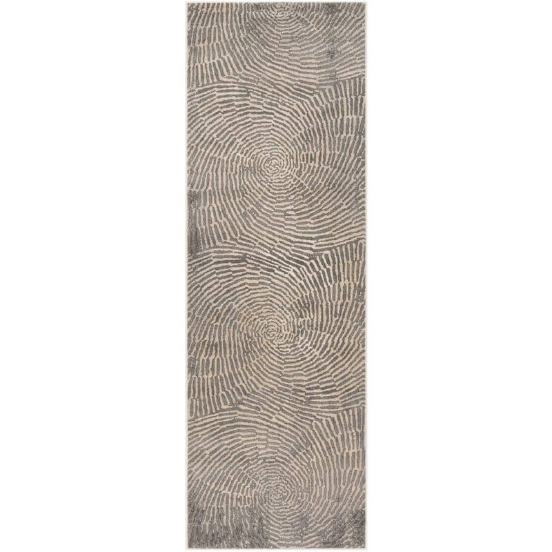 SAFAVIEH Meadow Taupe 3 ft. x 6 ft. Abstract Runner Rug MDW343E-26