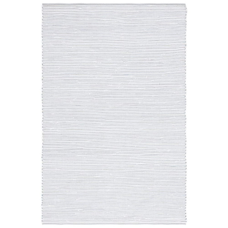 SAFAVIEH Montauk Turquoise/Ivory 4 ft. x 6 ft. Solid Color Striped Area Rug MTK703K-4
