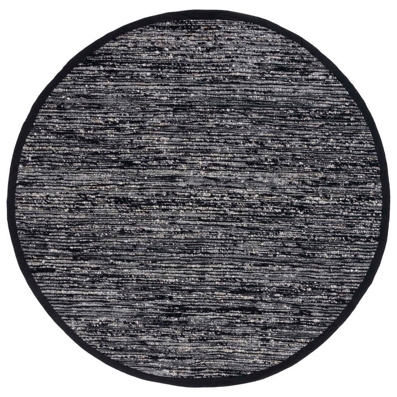 SAFAVIEH Natura Black 6 ft. x 6 ft. Abstract Round Area Rug NAT925Z-6R