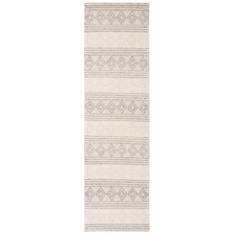SAFAVIEH Natura Grey/Ivory 2 ft. x 6 ft. Geometric Runner Rug NAT750F-26