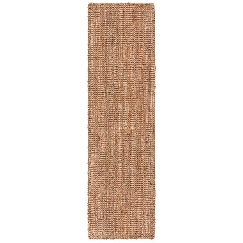 SAFAVIEH Natural Fiber Beige 2 ft. x 15 ft. Woven Cross Stitch Runner Rug NF676A-215