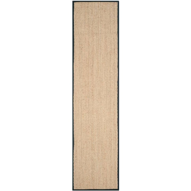 SAFAVIEH Natural Fiber Beige/Black 3 ft. x 12 ft. Border Runner Rug NF115C-212