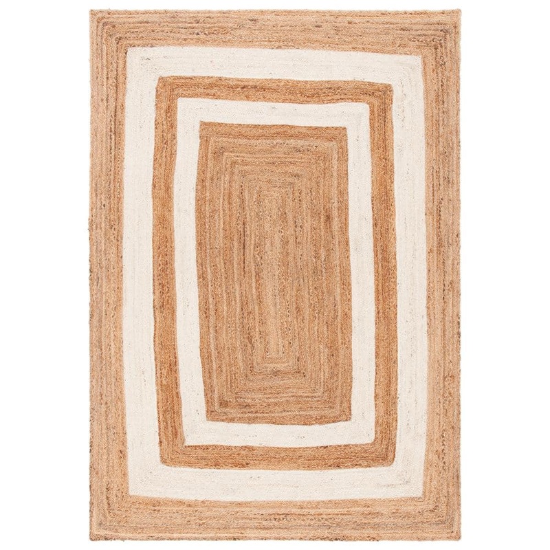 SAFAVIEH Natural Fiber Ivory/Beige 5 ft. x 8 ft. Ascending Woven Area Rug NFB851A-5