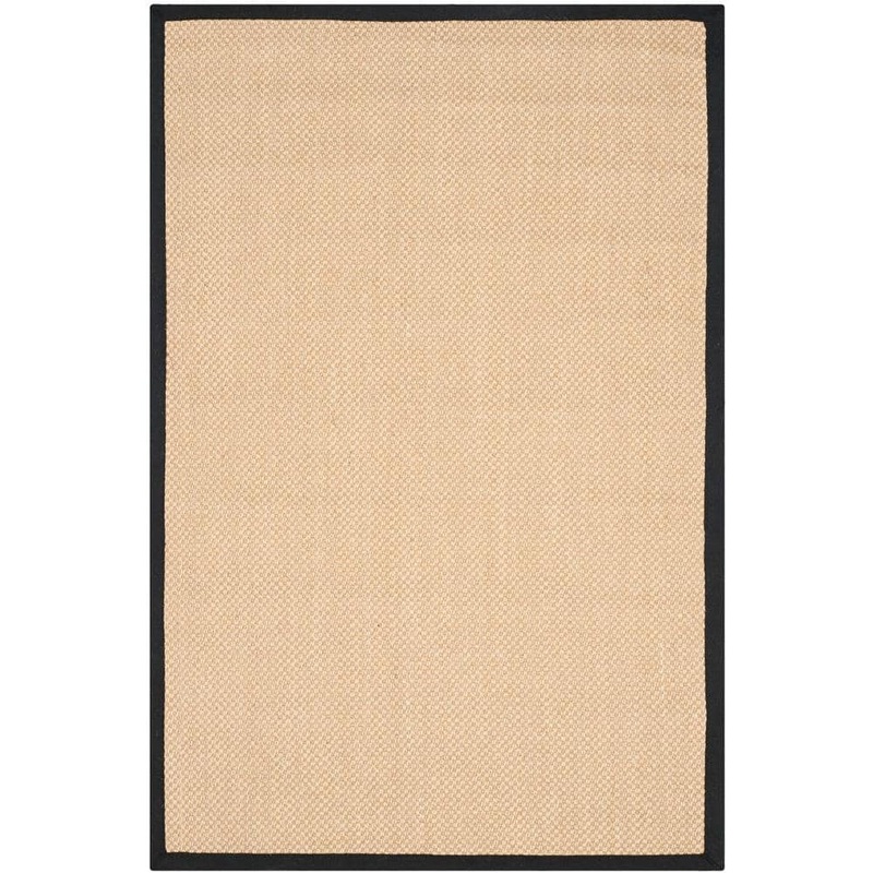 SAFAVIEH Natural Fiber Maize/Black 4 ft. x 6 ft. Border Area Rug NF141A-4