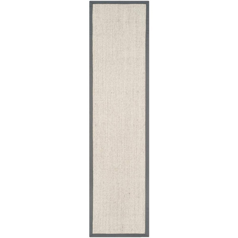 SAFAVIEH Natural Fiber Marble/Gray 2 ft. x 12 ft. Border Runner Rug NF441B-2120