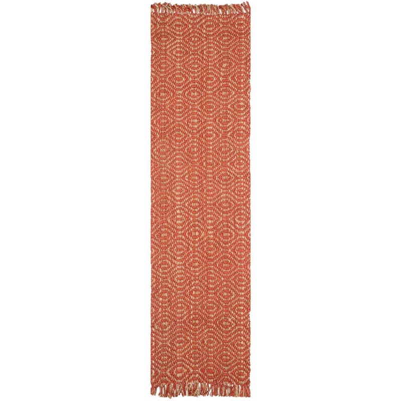 SAFAVIEH Natural Fiber Rust 3 ft. x 14 ft. Geometric Runner Rug NF445A-214