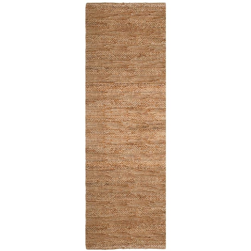 SAFAVIEH Natural Fiber Tan 2 ft. x 20 ft. Solid Color Runner Rug NF212A-220