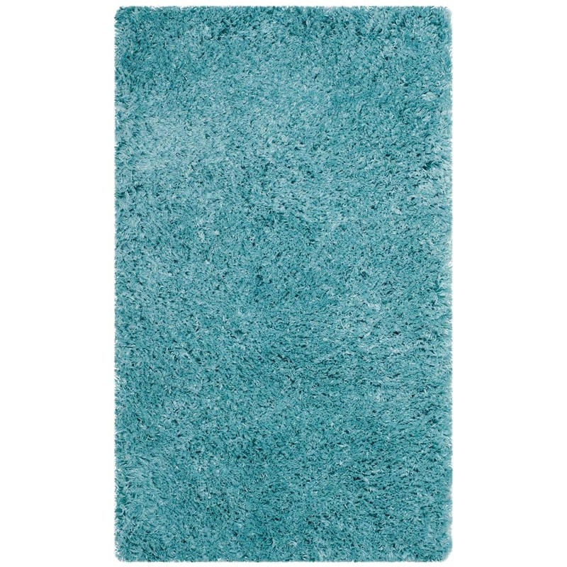 SAFAVIEH Polar Shag Light Turquoise Doormat 3 ft. x 5 ft. Solid Area Rug PSG800T-3
