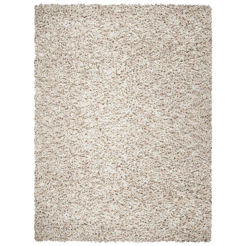 SAFAVIEH Rio Shag Beige/Ivory 8 ft. x 10 ft. Solid Area Rug SG960B-8