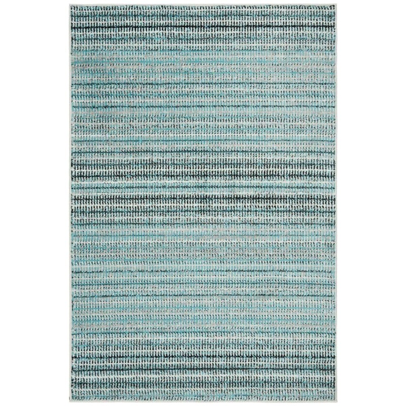 SAFAVIEH Skyler Blue/Gray Doormat 3 ft. x 5 ft. Striped Area Rug SKY196C-3