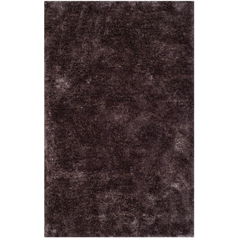 SAFAVIEH South Beach Shag Lavender 5 ft. x 8 ft. Solid Area Rug SBS562G-5
