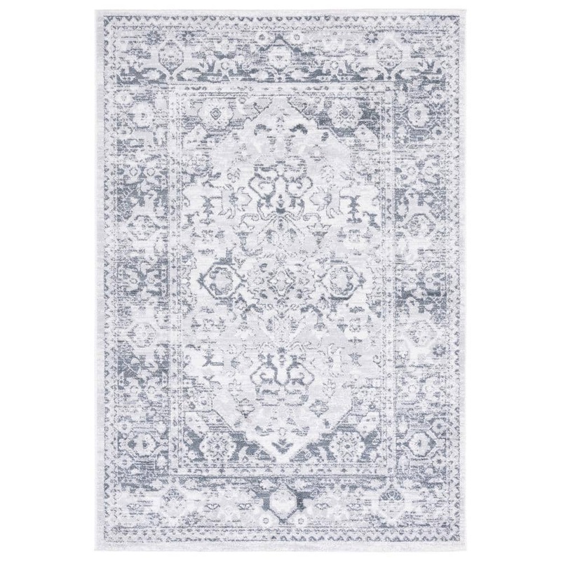 SAFAVIEH Toscana Ivory/Gray 8 ft. x 10 ft. Distressed Floral Area Rug TOS654A-8